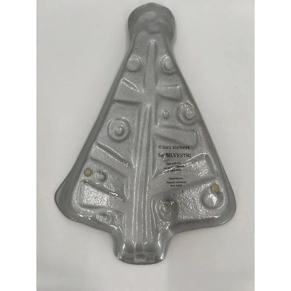 LORI SIEBERT FOR SILVESTRI HAND BLOWN GLASS CHRISTMAS TREE SHAPED PLATTER PLATE - Picture 4 of 7